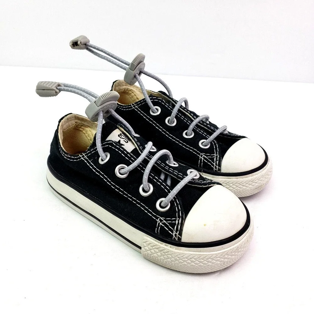 Converse Chuck Taylor All Star Baby Toddler Size 6 Black White Low Sneaker Shoes
